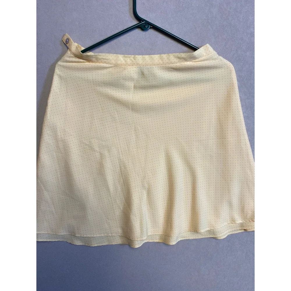 Tailor B Moss Yellow Polka Dot A-Line Mini Skirt Size 8 Made in USA